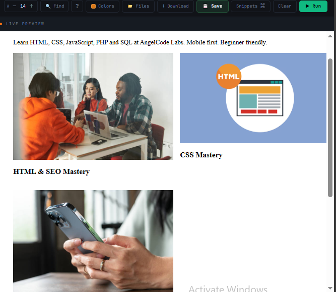 Three browser windows at mobile, tablet, and desktop widths showing the same page reflow from 1 column to 2 columns to 3 columns